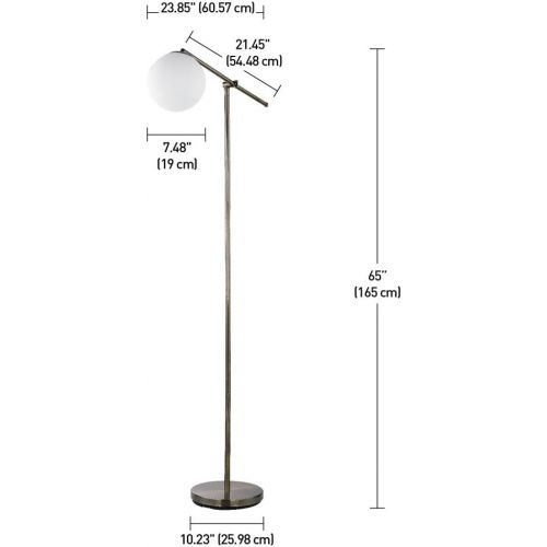  Globe Electric 12951 Floor Lamp, Antique Brass