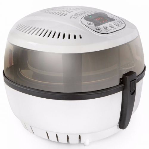  Globe House Products GHP Home 8 Program Electric Air Turbo Fryer with Built-in Timer and Recipe Book
