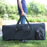 Globe House Products GHP 47.64x17.32x 5.51 Black Oxford Cloth Keyboard Organ Piano Portable Carry Bag