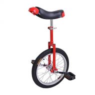 Globe House Products GHP Red Manganese Steel 16 Wheel Skid-Proof Tire Aluminum Alloy Rim Unicycle
