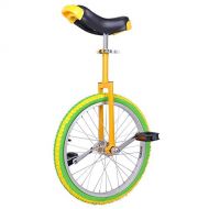 Globe House Products GHP Yellow & Green Manganese Steel 20 Wheel Skid-Proof Tire Aluminum Rim Unicycle