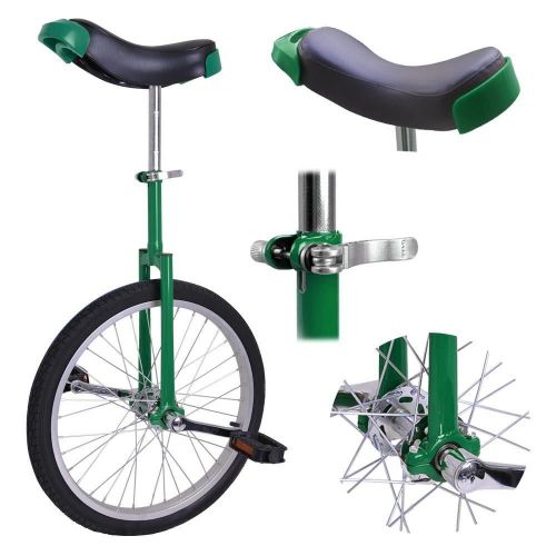 Globe House Products GHP Green Manganese Steel 20 Wheel Skid-Proof Tire Aluminum Alloy Rim Unicycle