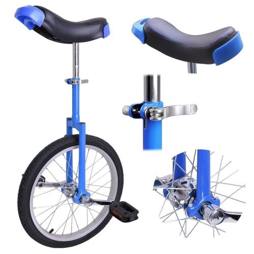  Globe House Products GHP Blue Manganese Steel 18 Wheel Skid-Proof Tire Aluminum Alloy Rim Unicycle