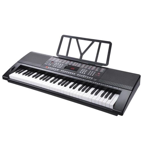 Globe House Products GHP 61-Standard Key Electronic Keyboard Piano with 2-Way Speaker System & LCD Display