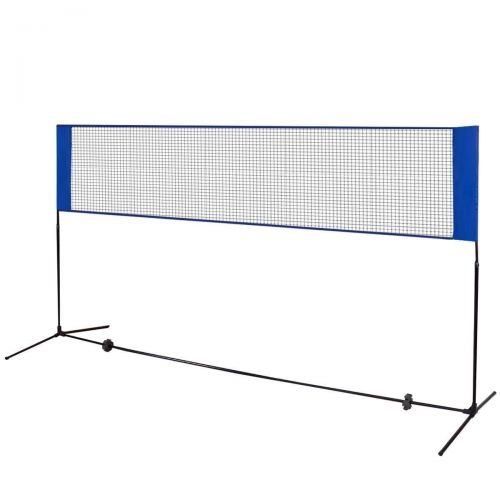  Globe House Products GHP 10x5 Blue Polyethylene Net Iron Tube Badminton Net with Oxford Polyester Bag