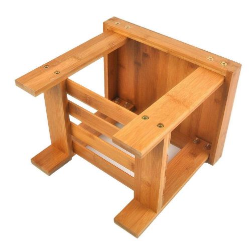  Globe House Products GHP 330-Lbs Capacity Kids Wood Bamboo Step Stool Seat with Bottom Storage Shelf