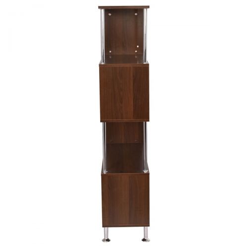  Globe House Products GHP 32x12x58 4-Shelf Brown Modern Display Storage Home Office Organizer Bookshelf