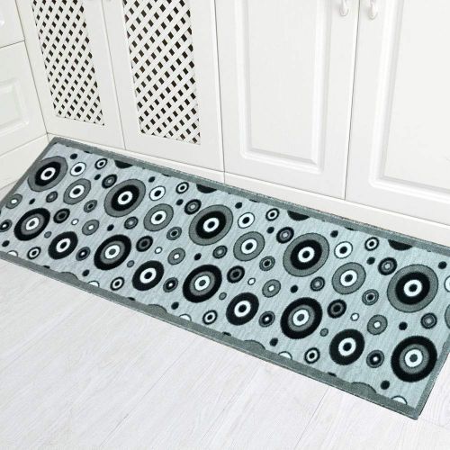  Gloria Kitchen Mat Low Profile Non Slip Skid Resistant Anti Bacterial Thin Kitchen Rug (2x5, 2718-Gray)