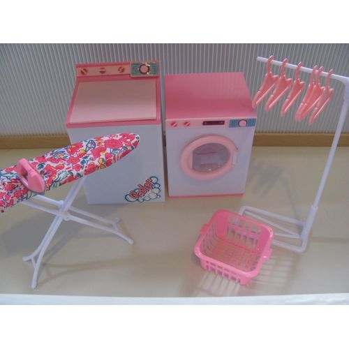  Gloria gloria Dollhouse Furniture for barbie dolls : 5 Sets Family Room, Living Room, Laundry Room , Baby Room Garden