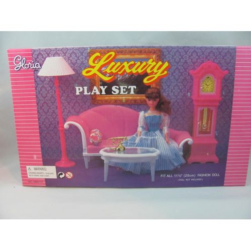  Gloria gloria Dollhouse Furniture for barbie dolls : 5 Sets Family Room, Living Room, Laundry Room , Baby Room Garden