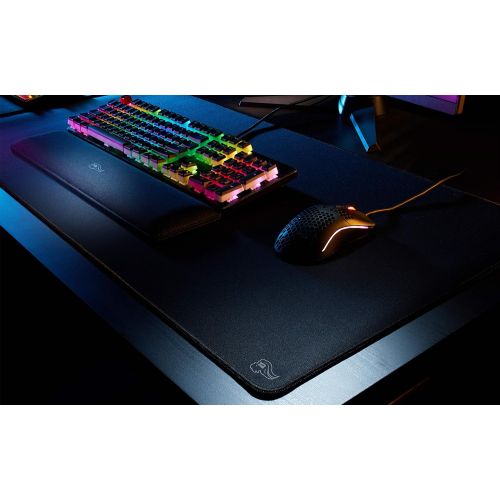  Glorious PC Gaming Race Glorious XXL Extended Gaming Mouse Mat/Pad - Stealth Edition - Large, Wide (XXL Extended) Black Cloth Mousepad, Stitched Edges 18x36 (G-XXL-Stealth)