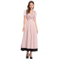 GloryStar Womens German Dirndl Dress 3 Pieces Traditional Bavarian Oktoberfest Costumes for Halloween Carnival