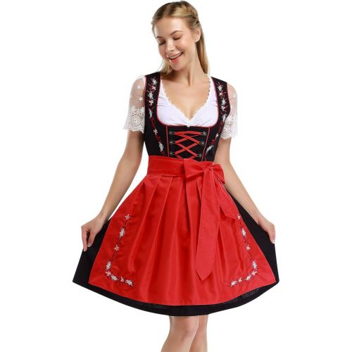  할로윈 용품GloryStar Womens German Dirndl Dress Costumes for Bavarian Oktoberfest Carnival Halloween