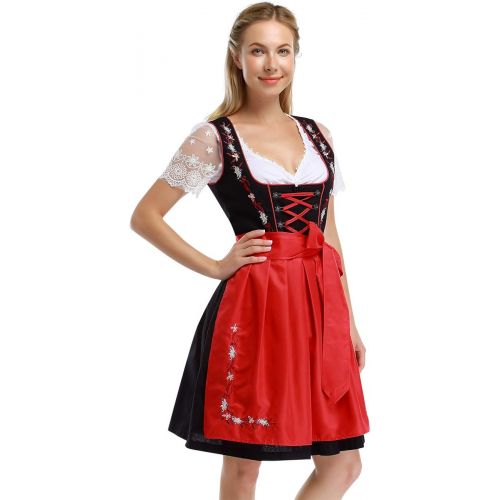  할로윈 용품GloryStar Womens German Dirndl Dress Costumes for Bavarian Oktoberfest Carnival Halloween