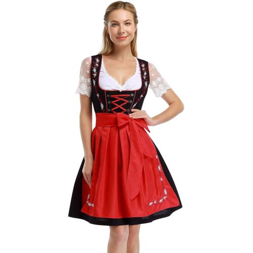  할로윈 용품GloryStar Womens German Dirndl Dress Costumes for Bavarian Oktoberfest Carnival Halloween