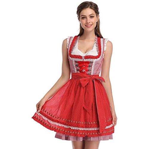  할로윈 용품GloryStar Oktoberfest Dress Womens German Dirndl Dress Costumes for Bavarian Oktoberfest Carnival Halloween