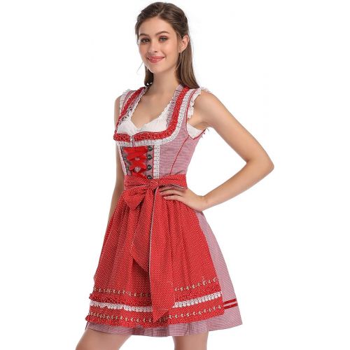  할로윈 용품GloryStar Oktoberfest Dress Womens German Dirndl Dress Costumes for Bavarian Oktoberfest Carnival Halloween