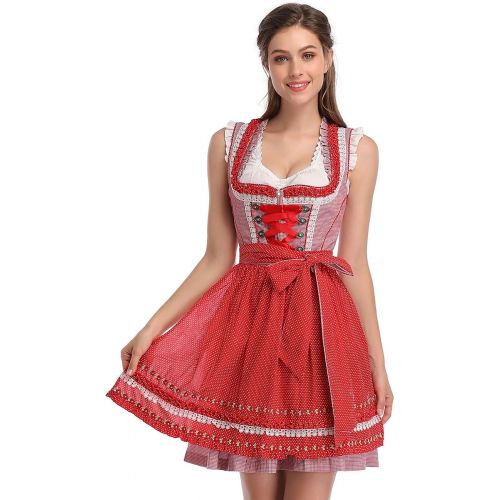  할로윈 용품GloryStar Oktoberfest Dress Womens German Dirndl Dress Costumes for Bavarian Oktoberfest Carnival Halloween