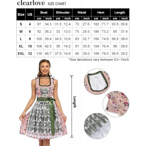  할로윈 용품GloryStar Womens German Dirndl Dress Traditional Bavarian Oktoberfest Costumes for Halloween Carnival