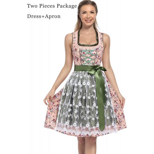  할로윈 용품GloryStar Womens German Dirndl Dress Traditional Bavarian Oktoberfest Costumes for Halloween Carnival