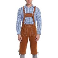 GloryStar Lederhosen Men German Bavarian Oktoberfest Leather Trousers Costume