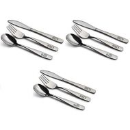 [아마존베스트]GlossyEnd 9 Piece Stainless Steel Kids Cutlery, Child and Toddler Safe Flatware, Kids Silverware, Kids Utensil Set...