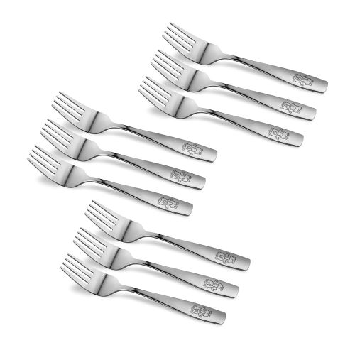  [아마존베스트]GlossyEnd 9 Piece Stainless Steel Kids Forks, Kids Cutlery, Child and Toddler Safe Flatware, Kids Silverware, Kids...