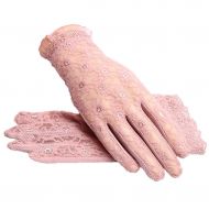 Gloves Sports Womens Sun Protection Women Summer Lace Thin Short Sunscreen Non-Slip Thin Drive Bike Ride Driving Outdoor Recreation (Color : Pink, Size : M)