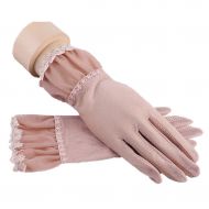 Gloves Sports Womens Spring Summer New Sunscreen Female Summer Thin Short Drive UV Sunshade Lace Outdoor Recreation (Color : Pink, Size : M)