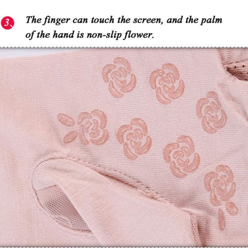  Gloves Sports Womens Spring Summer New Sunscreen Female Summer Thin Short Drive UV Sunshade Lace Outdoor Recreation (Color : Pink, Size : M)