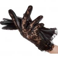 Gloves Sports Lace Sun Protection Lightweight Breathable Driving Riding Sheepskin Material Beautiful Style Outdoor Recreation (Color : Black, Size : M)