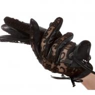 Gloves Sports Lace Sun Protection Lightweight Breathable Driving Riding Sheepskin Material Beautiful Style Outdoor Recreation (Color : Black, Size : L)