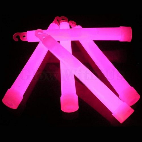  Glow With Us Glow Sticks Bulk Wholesale, 100 6” Industrial Grade Pink Light Sticks, Bright Color, Glow 12-14 Hrs, Safety Glow Stick with 3-year Shelf Life, GlowWithUs Brand