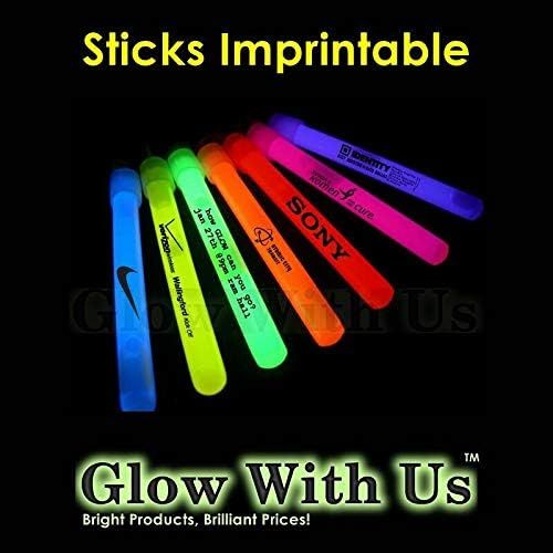  Glow With Us Glow Sticks Bulk Wholesale, 100 4” Pink Glow Stick Light Sticks+100 FREE Glow Bracelets! Bright Color, Kids love them! Glow 8-12 Hrs, 2-year Shelf Life, Sturdy Packagi