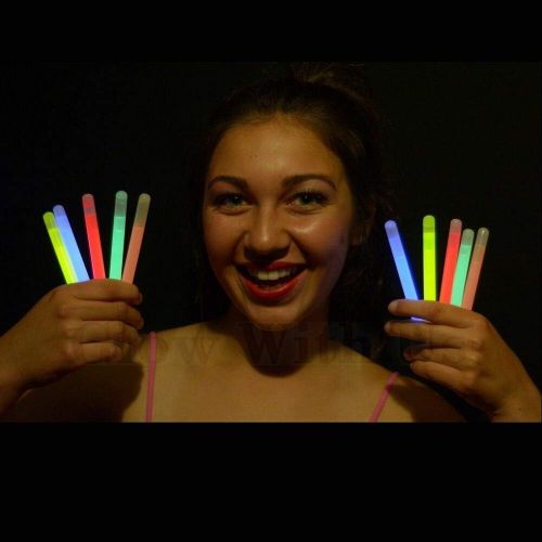  Glow With Us Glow Sticks Bulk Wholesale, 100 4” Pink Glow Stick Light Sticks+100 FREE Glow Bracelets! Bright Color, Kids love them! Glow 8-12 Hrs, 2-year Shelf Life, Sturdy Packagi