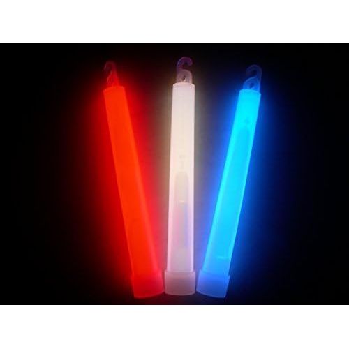  Glow With Us Glow Sticks Bulk Wholesale, 75 6” Industrial Grade Light Sticks, Bright RedWhiteBlue Patriotic Colors, Glow 12-14 Hrs, Glow Stick with 3-year Shelf Life, GlowWithUs Brand