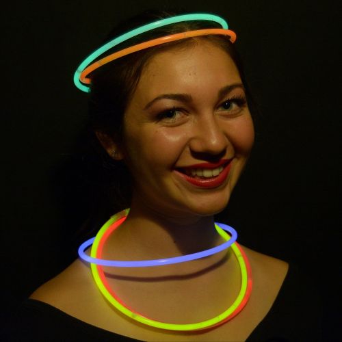  Glow With Us 200 Glow Sticks Bulk Wholesale Necklaces, 22” Glow Stick Necklaces+200 FREE Glow Bracelets! Bright Colors Glow 8-12 Hr, Connector Pre-attached(handy), Glow-in-the-dark Party Suppli