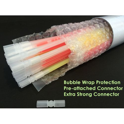  Glow With Us 200 Glow Sticks Bulk Wholesale Necklaces, 22” Glow Stick Necklaces+200 FREE Glow Bracelets! Bright Colors Glow 8-12 Hr, Connector Pre-attached(handy), Glow-in-the-dark Party Suppli