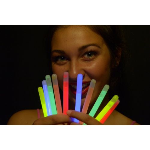  Glow With Us Glow Sticks Bulk Wholesale, 100 4” Green Glow Stick Light Sticks+100 FREE Glow Bracelets! Bright Color, Kids love them! Glow 8-12 Hrs, 2-year Shelf Life, Sturdy Packag