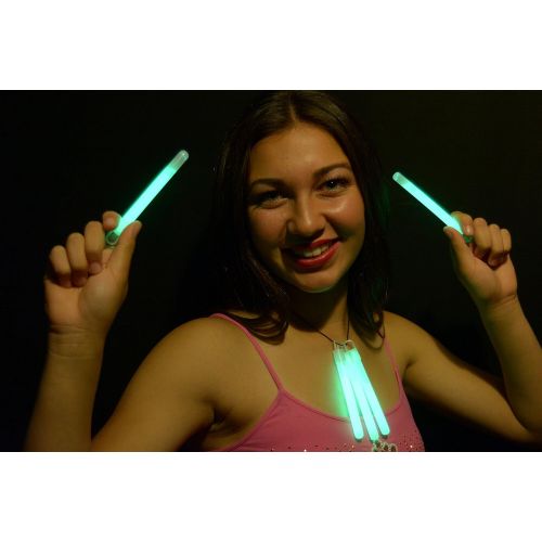  Glow With Us Glow Sticks Bulk Wholesale, 100 4” Green Glow Stick Light Sticks+100 FREE Glow Bracelets! Bright Color, Kids love them! Glow 8-12 Hrs, 2-year Shelf Life, Sturdy Packag