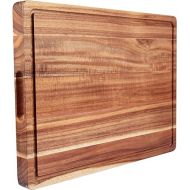 Large Acacia Wood Cutting Boards for Kitchen, 20 x 15 Inch Extra Large Wooden Cutting Board with Juice Groove, Reversible Butcher Block Cutting Board for Meat and Veggies