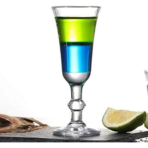  [아마존베스트]Glsairy Cordial Shot Glasses,1 OZ Lead-Free Glass, Clear Heavy Base Fancy Shot Glass Set of 6