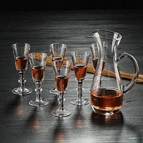  [아마존베스트]Glsairy Cordial Shot Glasses,1 OZ Lead-Free Glass, Clear Heavy Base Fancy Shot Glass Set of 6