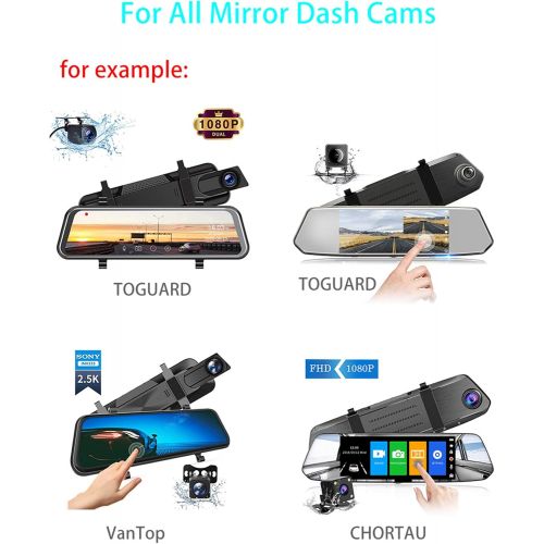  [아마존베스트]MILsEnse Straps for Toguard Mirror Dash Cam, Vantop Dashcam and Other Mirror Dash Cam, Rubber Belt Strong Elasticity Easy to Install (6 Pack)