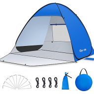 Glymnis Pop Up Beach Tent Beach Shade Tent for 1-4 Persons Sun Shelter UPF 50+ Enclose Zipper Door Portable Easy Up Beach Tent L (3-4 Person)