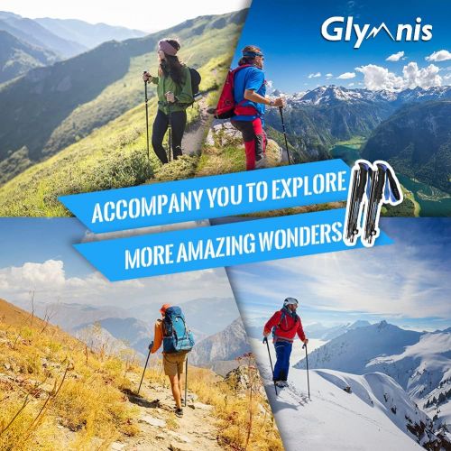  Glymnis Trekking Poles Collapsible Hiking Poles Lightweight Folding Walking Hiking Sticks Aluminum 7075 with Quick Lock for Hiking Camping Backpacking 2 Pack (43--51 in)