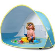 Glymnis Pop Up Baby Beach Tent Sun Shelter Portable Shade with Pool 50+ UPF UV Protection for Baby or Infant