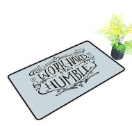 Gmnalahome gmnalahome Front Door Mat for Indoor Outdoor Entry Rug Hard Stay Humble Motivational Quote Lifestyle Theme Inspirational Display Light Blue Black Keep Your House Clean W23 x H15 IN