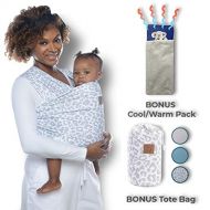 Go Baby Bundle SmartBebe Snow Leopard Baby Wrap Carrier with Cool/Warm Pack & Tote By Baby Bundle - Baby sling toddler carrier - Infant Carrier and Baby Carriers Front and Back - Newborn Carrier