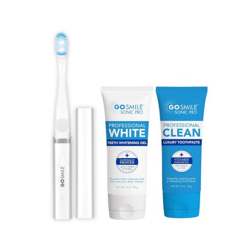  Go Smile Sonic Blue On the Go Smart Brush Whitening Kit with USB Charger and Professional Luxury...